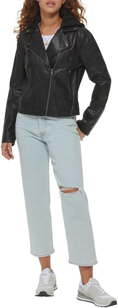 imageLevis womens Levis Womens the Classic Faux Leather Motorcycle Jacket Regular amp Plus SizeBlack