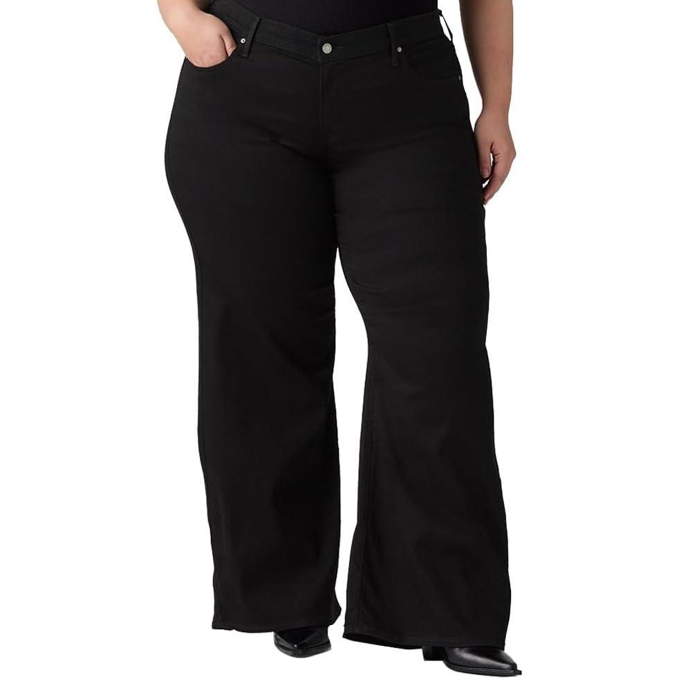 imageLevis Womens 318 Shaping Wide LegSoft Black Stretch