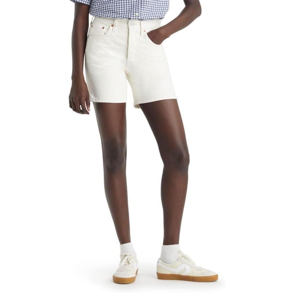 imageLevis Womens 501 Mid Thigh ShortsEthereal Ecru Slit