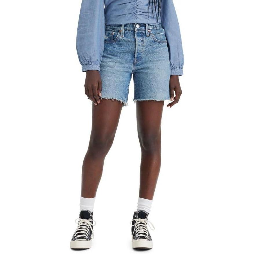 imageLevis Womens 501 Mid Thigh ShortsNew Sure Time Flies