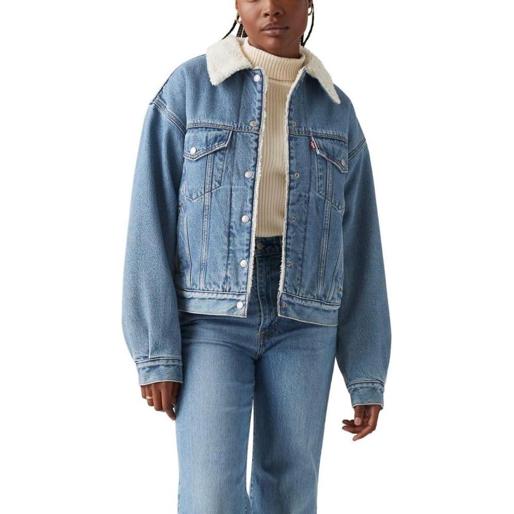imageLevis Womens 90s Sherpa Trucker Jacket Standard and PlusInner Adventurer