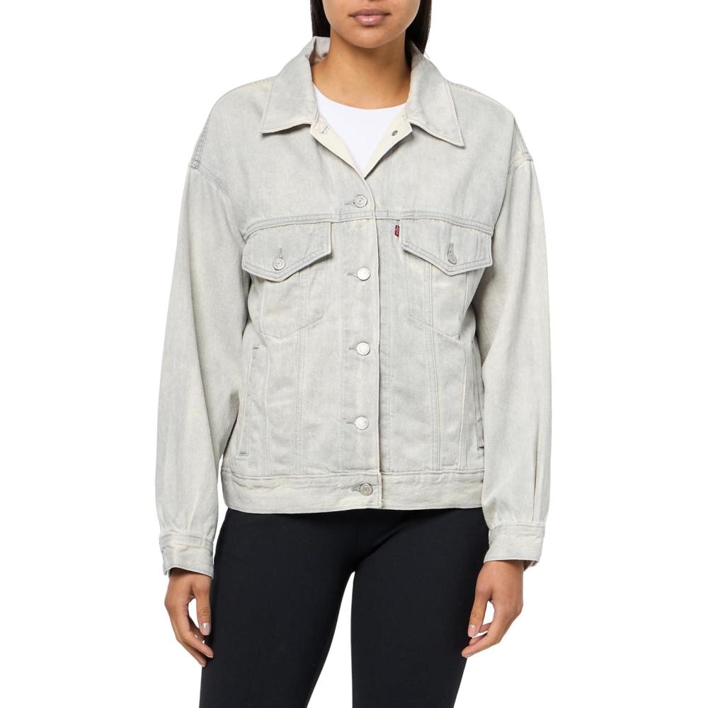 imageLevis Womens 90s Trucker Jacket Also Available in PlusCloudy Quiet Gray Non Stretch
