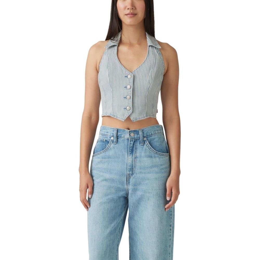 imageLevis Womens Bria Denim Corset HalterHandy Woman