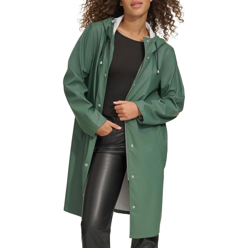 imageLevis Womens Classic Hooded Rain ParkaDark Forest