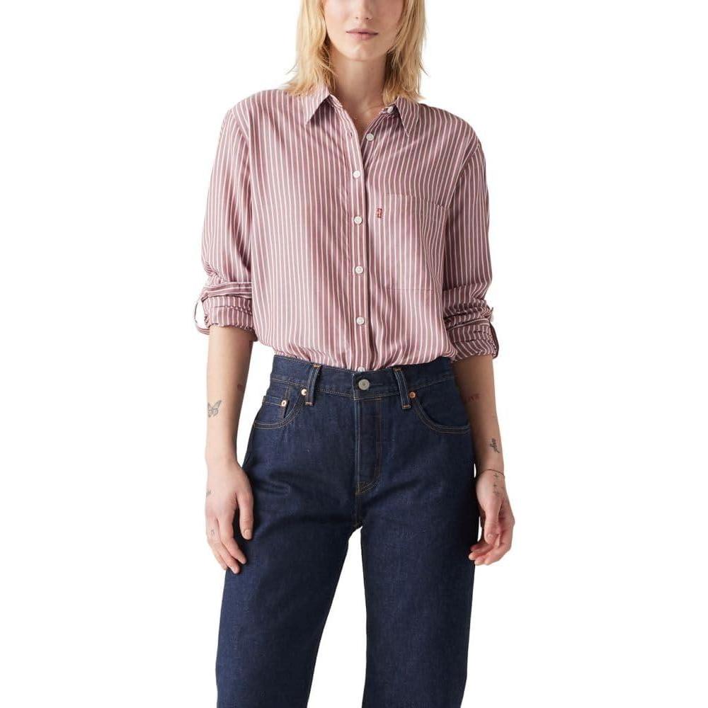 imageLevis Womens Darlene Utility ShirtNew Adisa Stripe Marsala