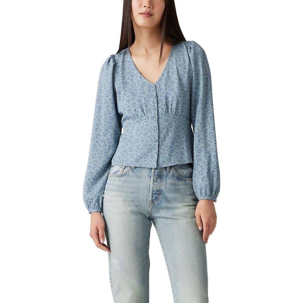imageLevis Womens Dolores Long Sleeve BlouseNew Queen B Floral Arona