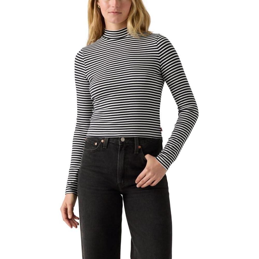 imageLevis Womens Effortless Long Sleeve Tee ShirtMarigold Stripe Anthracite