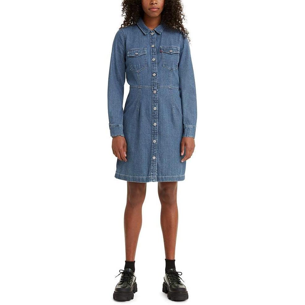 imageLevis Womens Ellie Denim Dress Also Available in PlusMid Marble