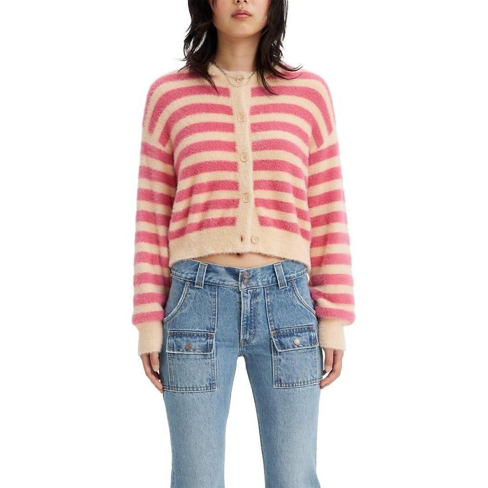 imageLevis Womens Fuzzy SweaterJenny Stripe Marzipan