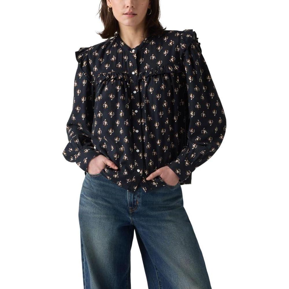 imageLevis Womens Gianna Long Sleeve BlouseYulia Floral Dark Sapphire