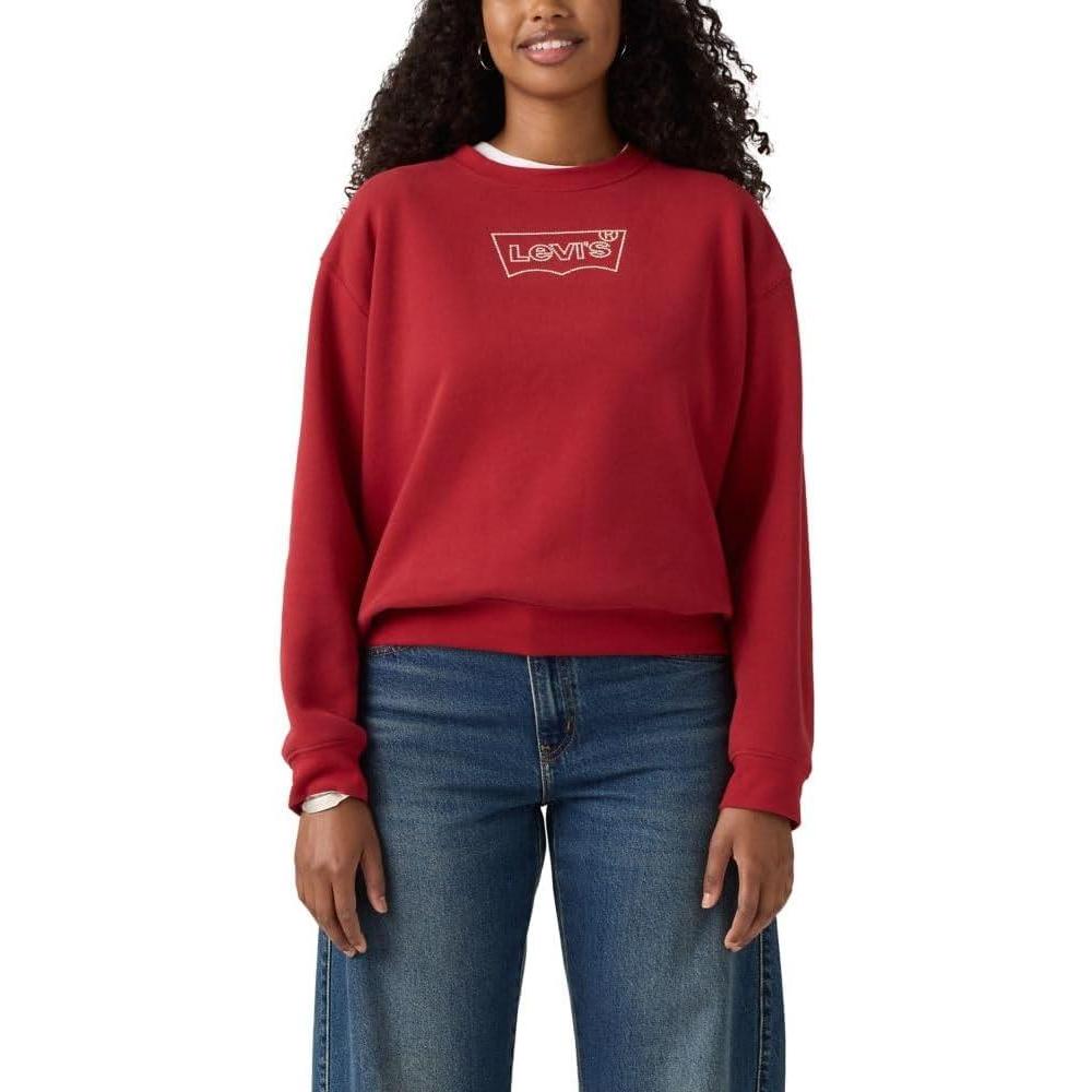 imageLevis Womens Graphic Everyday Crew Also Available in PlusBatwing Iridescent Rhinestone Rhythmic Red