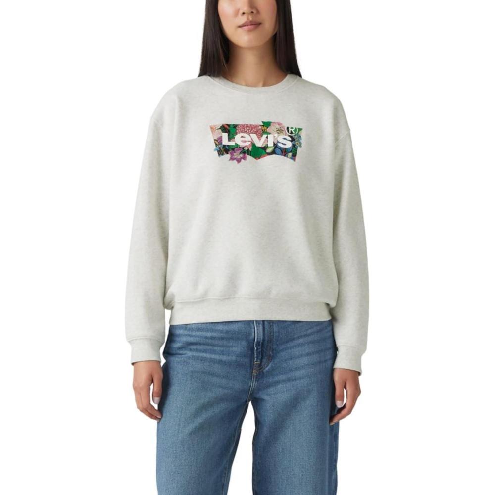 imageLevis Womens Graphic Everyday Crew Also Available in PlusFlower Fill Orbit Grey