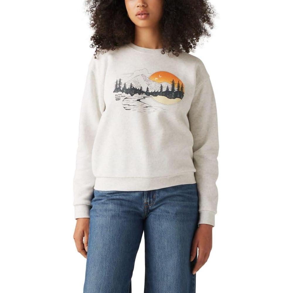 imageLevis Womens Graphic Everyday Crew Also Available in PlusNew Vintage Forest Sunset Heather Gray
