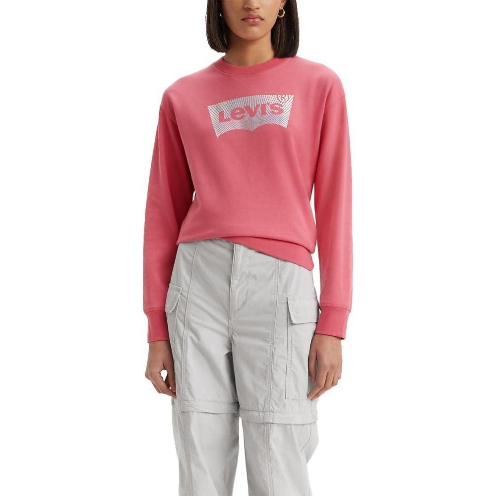 imageLevis Womens Graphic Standard Crewneck SweatshirtFoil Batwing Fill Italian Rose