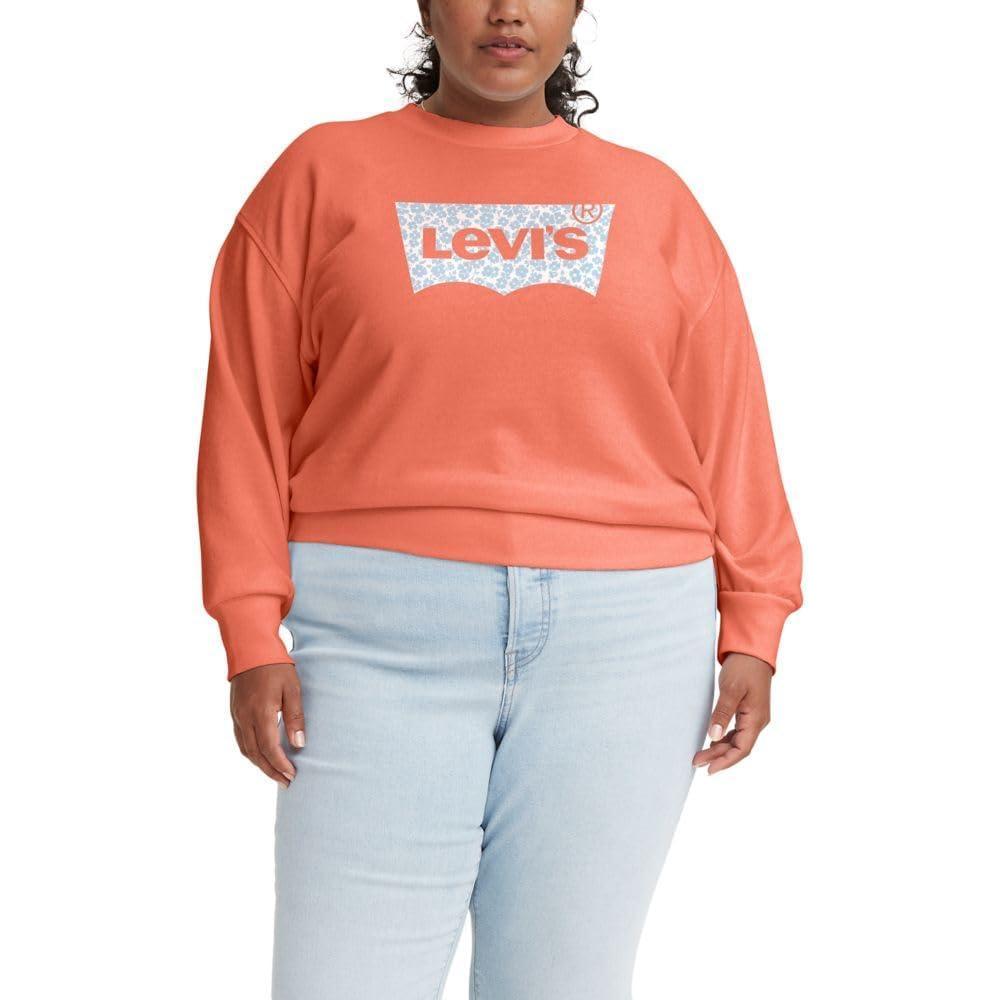imageLevis Womens Graphic Standard Crewneck SweatshirtRiley Floral Batwing Terra Cotta