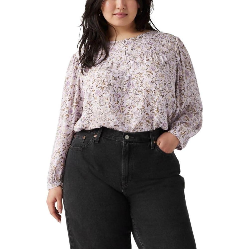 imageLevis Womens Halsey Blouse Also Available in PlusTapestry Floral Lavender Blue