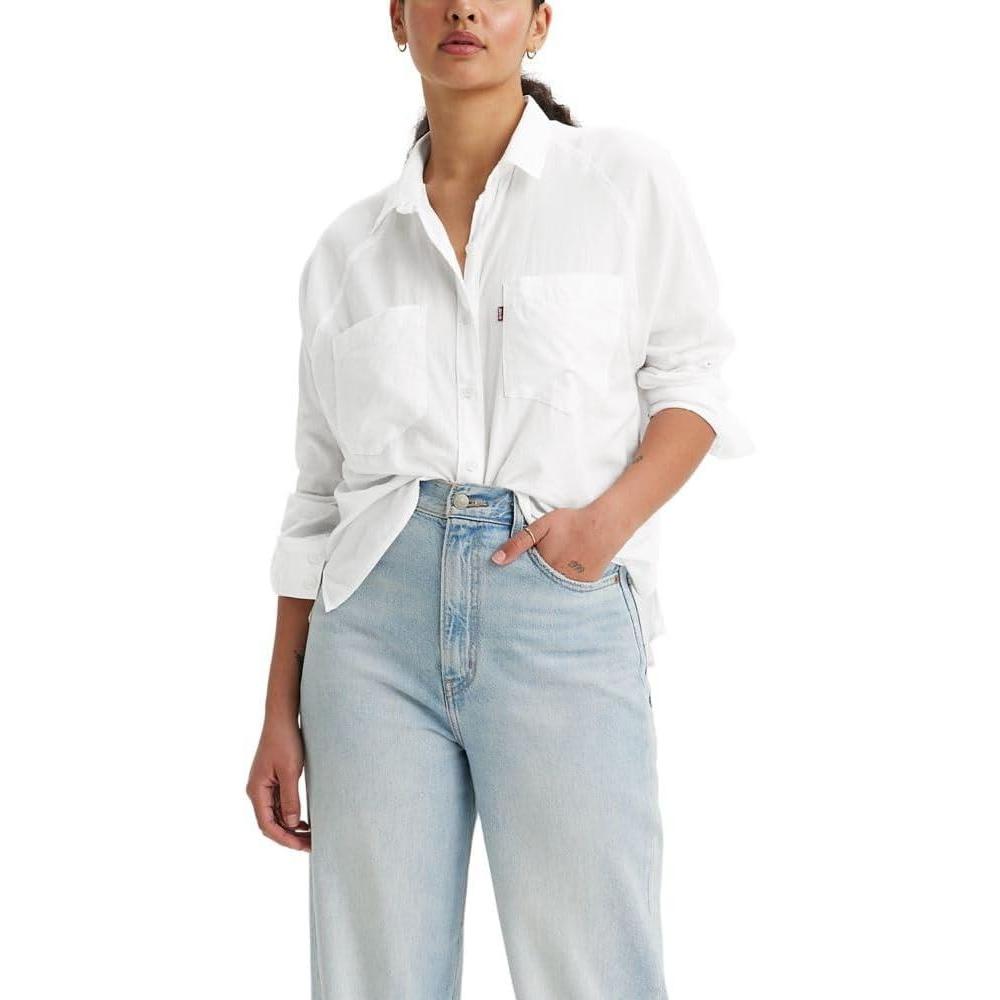 imageLevis Womens Harrison Raglan Shirt Standard and PlusBright White