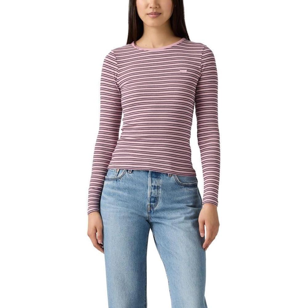 imageLevis Womens Hayes LongSleeve Tee Also Available in PlusClara Stripe Cloud Dancer
