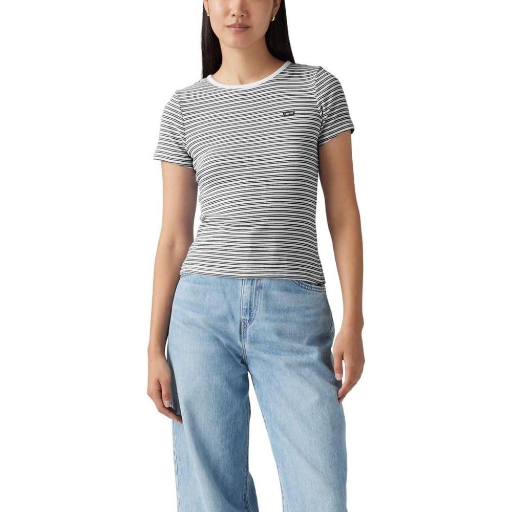 imageLevis Womens Hayes ShortSleeve TShirt Also Available in PlusMila Stripe Anthracite