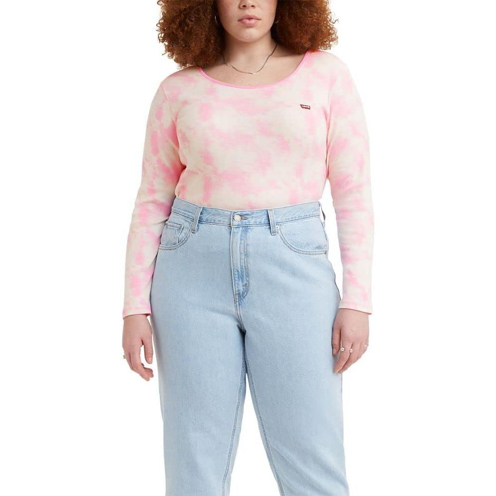 imageLevis Womens Honey Long Sleeve Shirt Standard and PlusMoody Tie Dye Begonia Pink