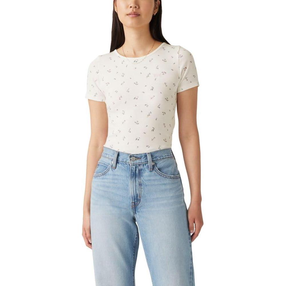 imageLevis Womens Honey Short Sleeve ShirtMineral Ditsy Egret
