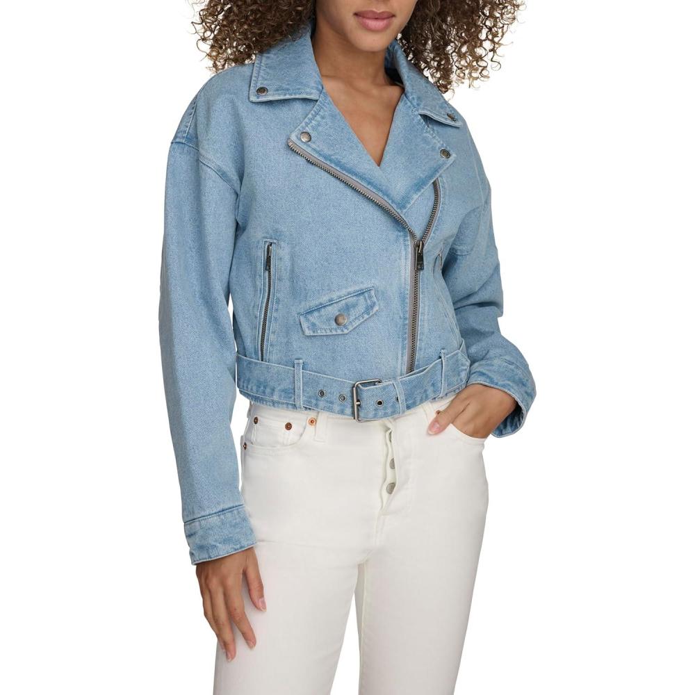 imageLevis Womens Levis Womens Cropped Denim MotoLight Wash Denim