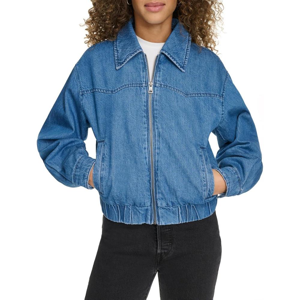 imageLevis Womens Levis Womens Western Denim BomberMedium Wash Denim