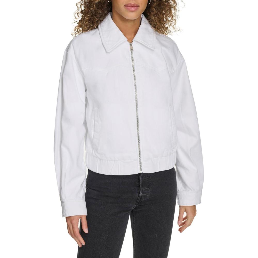 imageLevis Womens Levis Womens Western Denim BomberWhite Wash Denim