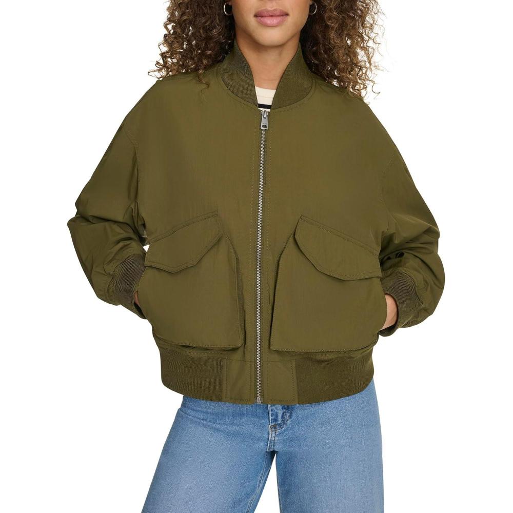 imageLevis Womens Lightweight Shorty Bomber JacketArmy Green