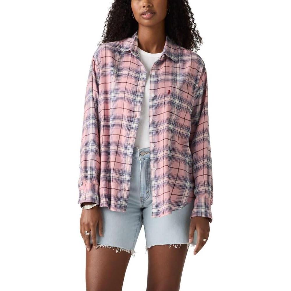 imageLevis Womens Lucas Flannel Long Sleeve ShirtHuxley Plaid Zephyr Flannel