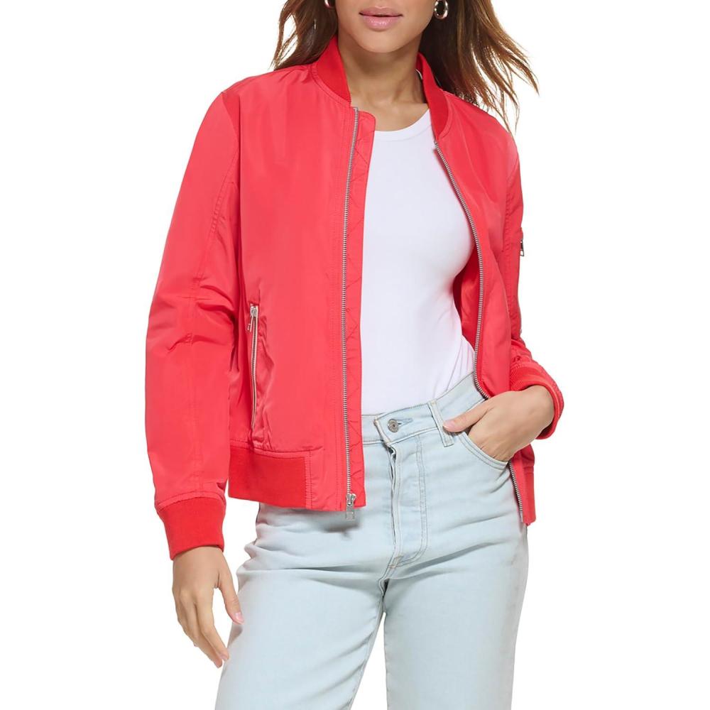 imageLevis Womens Melanie Newport Bomber Jacket Regular amp Plus SizeCitr Red