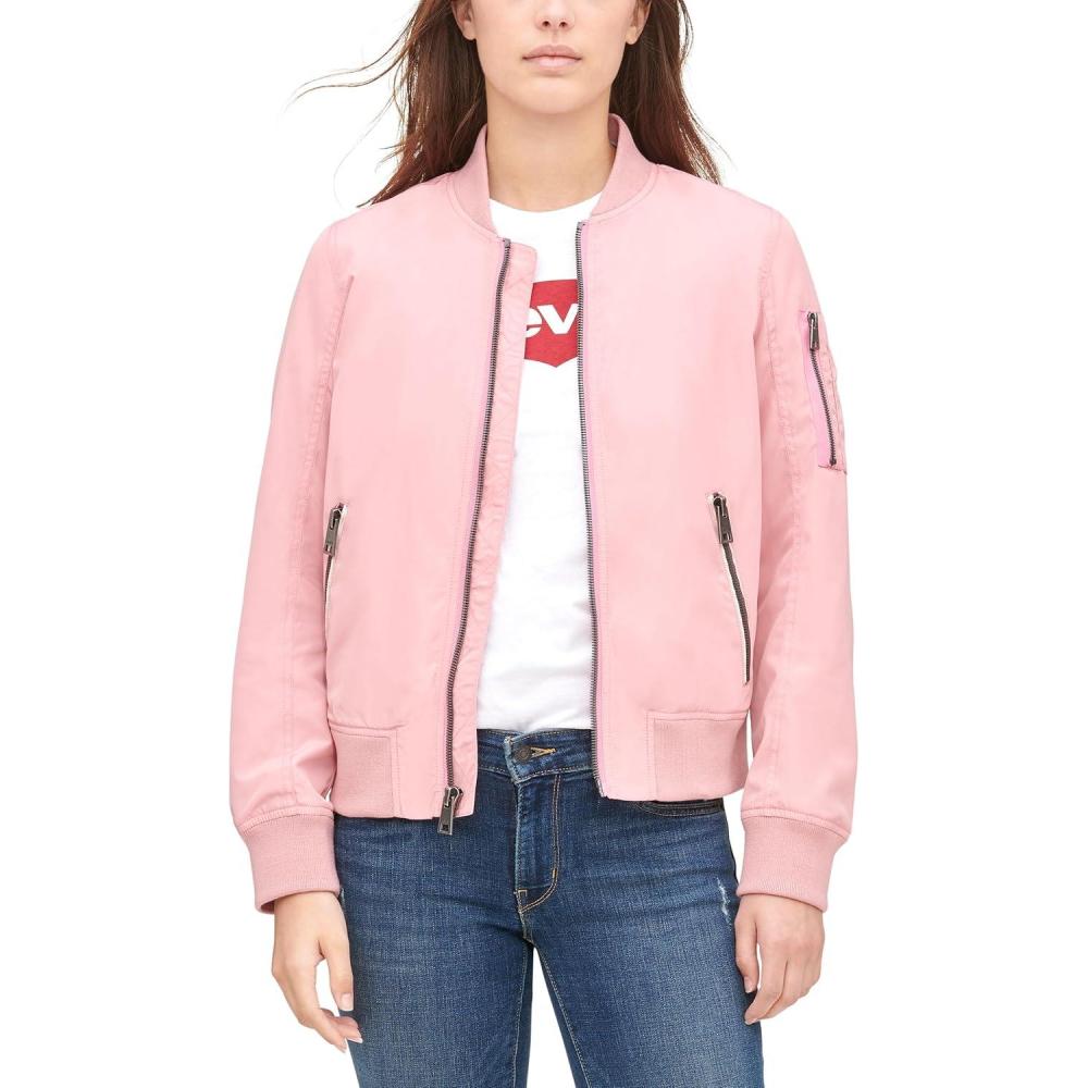 imageLevis Womens Melanie Newport Bomber Jacket Regular amp Plus SizeDusty Rose