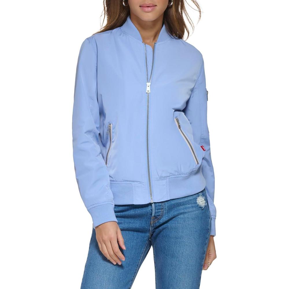 imageLevis Womens Melanie Newport Bomber Jacket Regular amp Plus SizeHydrangea