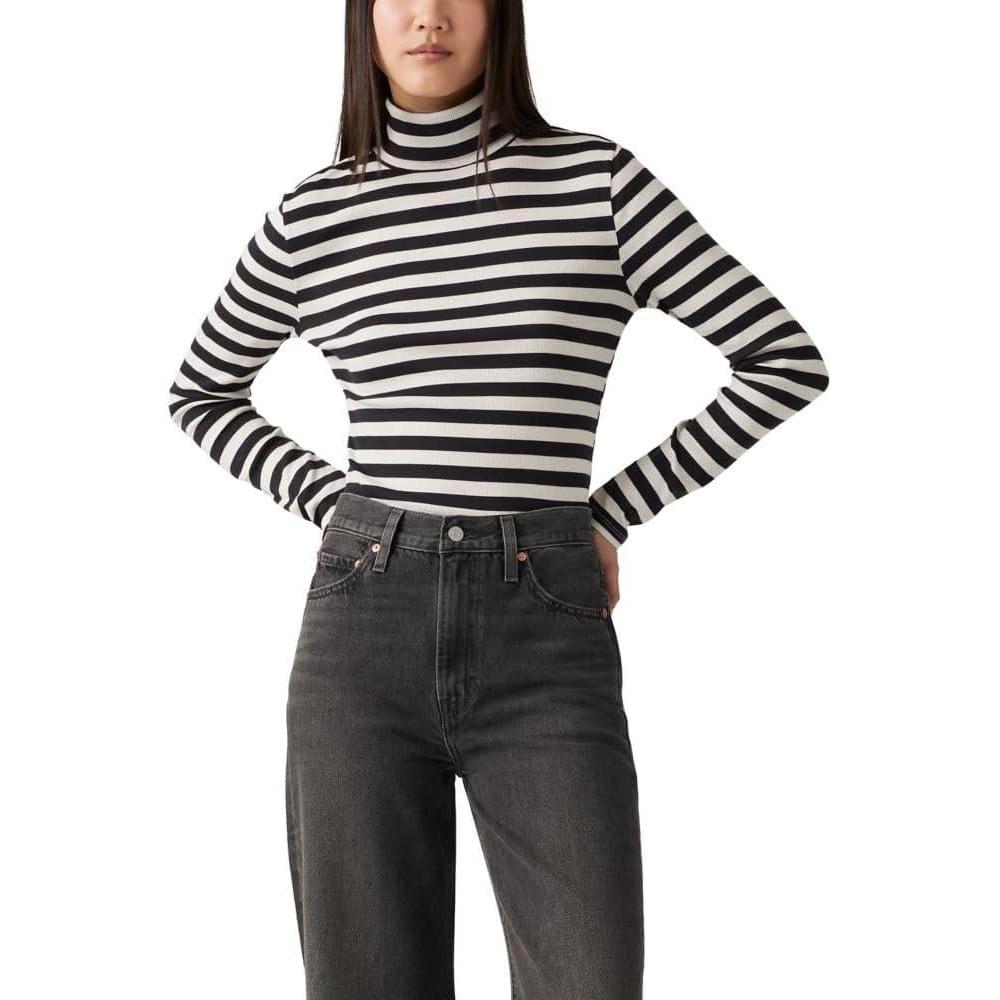 imageLevis Womens Moon Rib Turtleneck Also Available in PlusNeptune Stripe Caviar