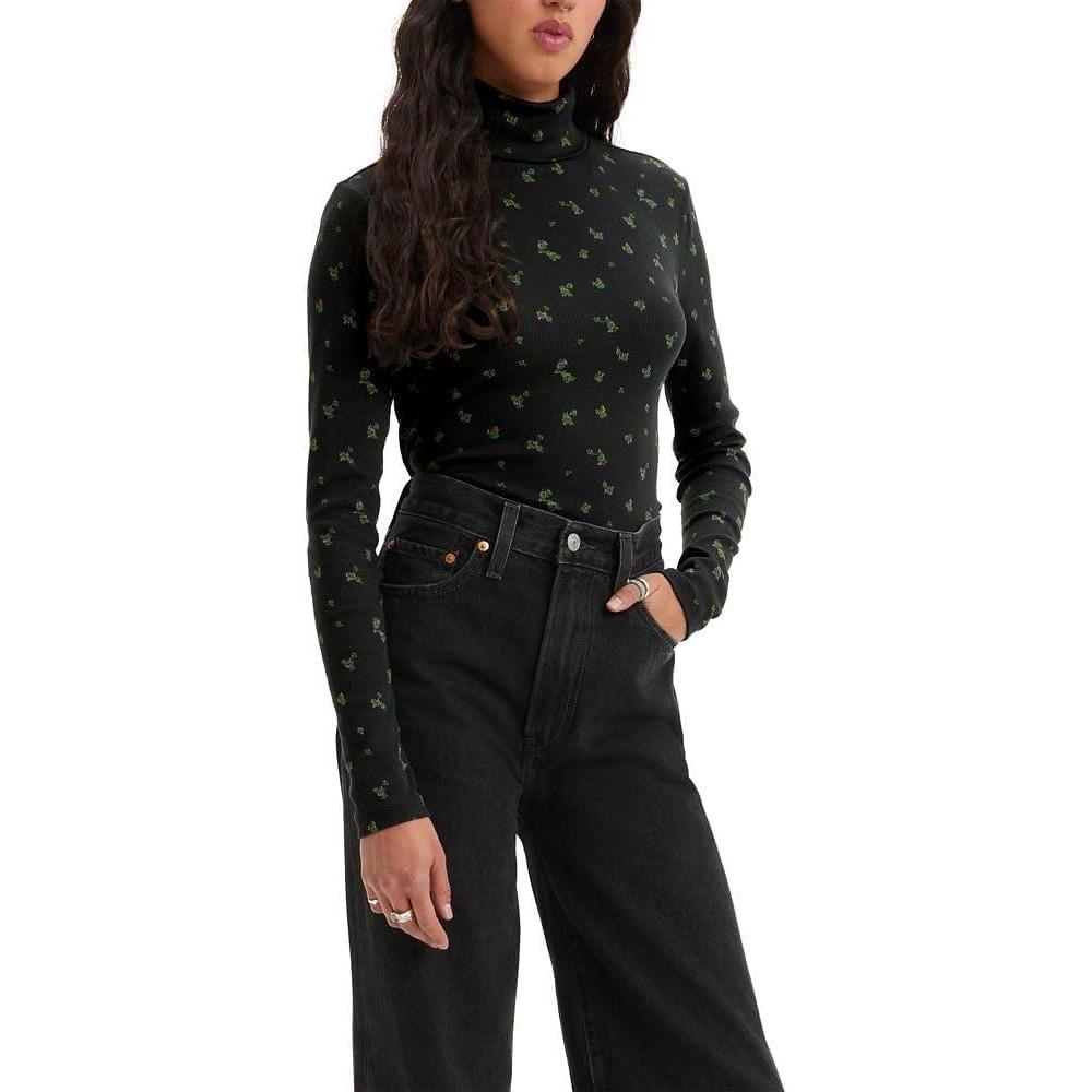 imageLevis Womens Moon Rib Turtleneck Also Available in PlusShayla Floral Caviar
