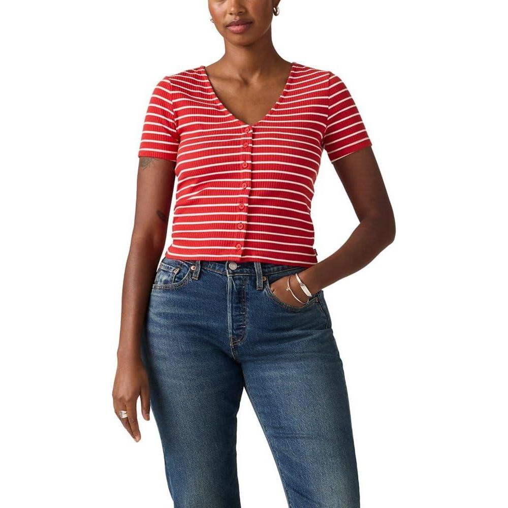 imageLevis Womens Muse Short Sleeve Tee ShirtNew Penelope Stripe Urban