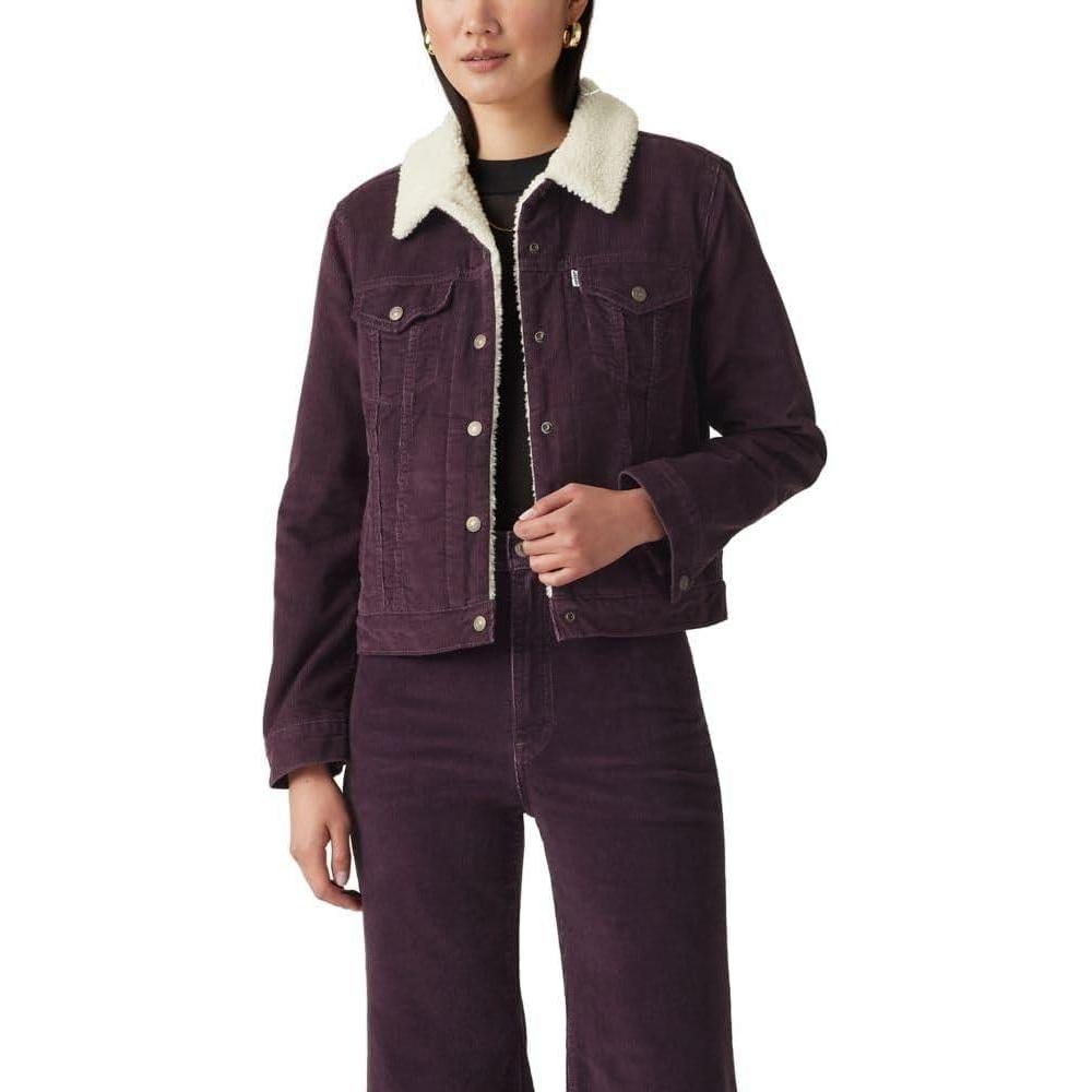 imageLevis Womens Original Sherpa Trucker Jackets Standard and PlusPlum Perfect