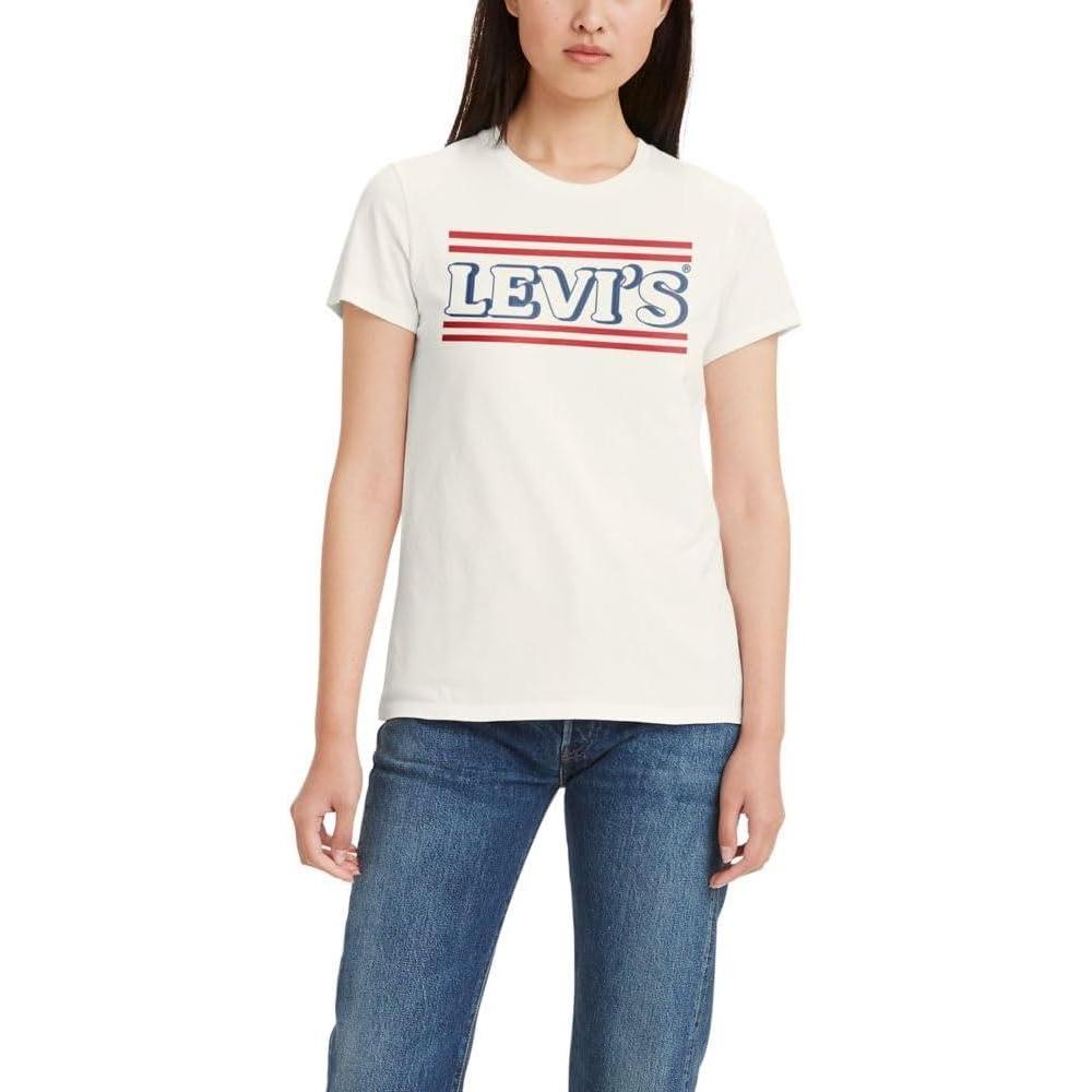 imageLevis Womens Perfect Crewneck Tee Shirt Also Available in PlusAmerican Levis Egret