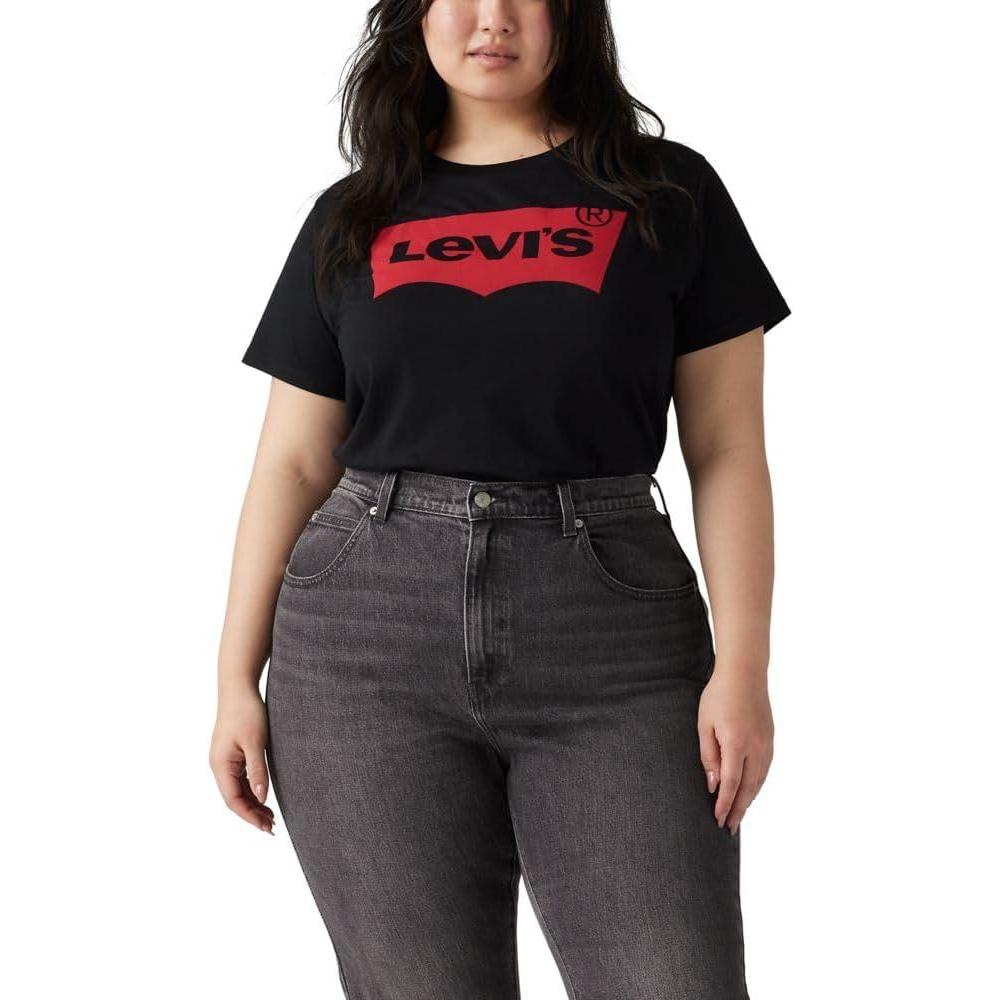 imageLevis Womens Perfect Crewneck Tee Shirt Also Available in PlusBatwing Jet Black