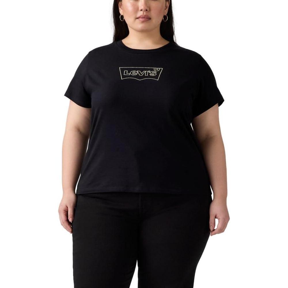 imageLevis Womens Perfect Crewneck Tee Shirt Also Available in PlusBatwing Shine Anthracite