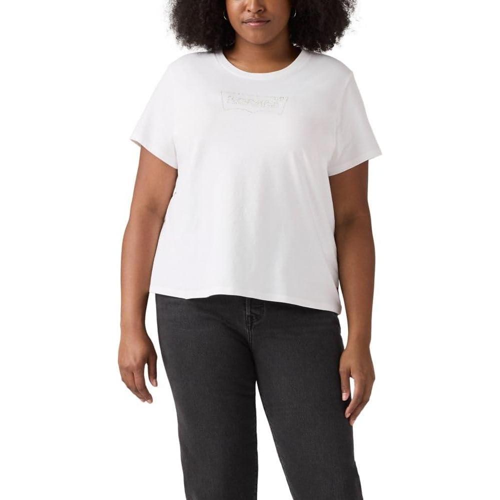 imageLevis Womens Perfect Crewneck Tee Shirt Also Available in PlusBatwing Shine Bright White
