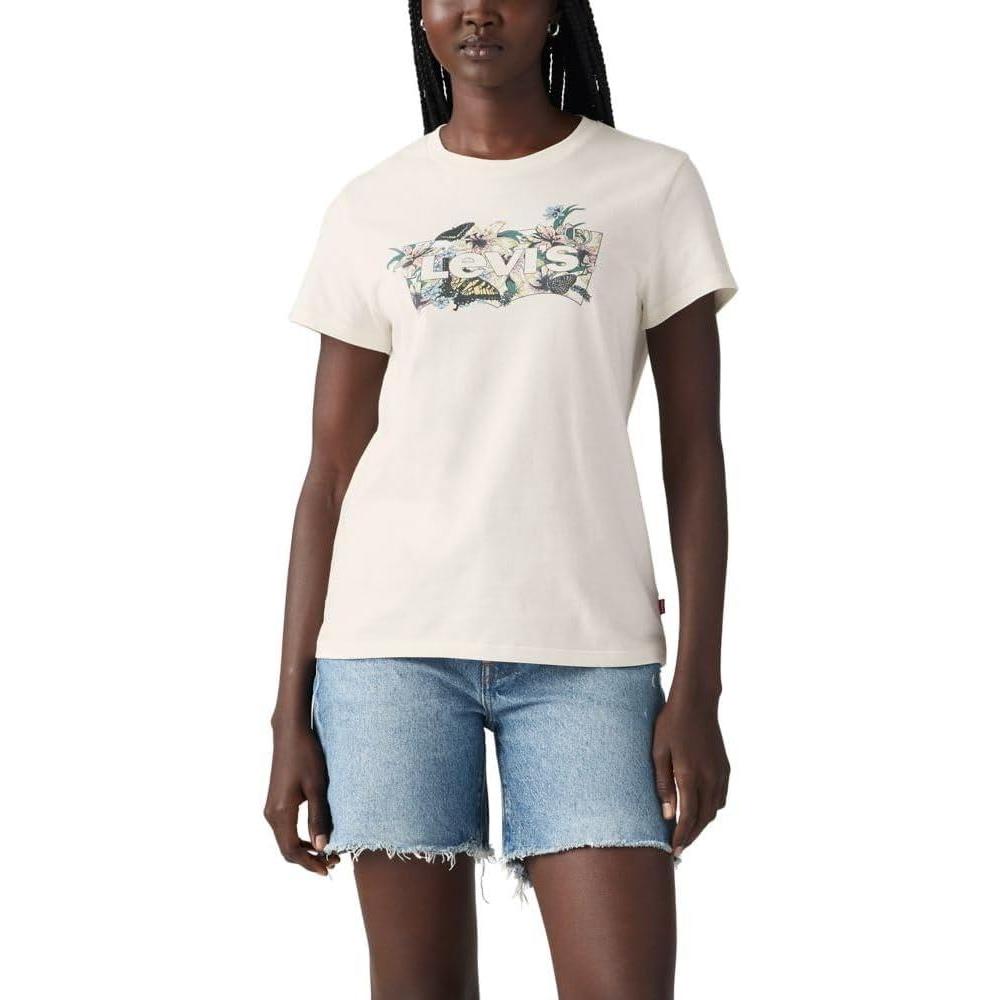 imageLevis Womens Perfect Crewneck Tee Shirt Also Available in PlusLily Egret