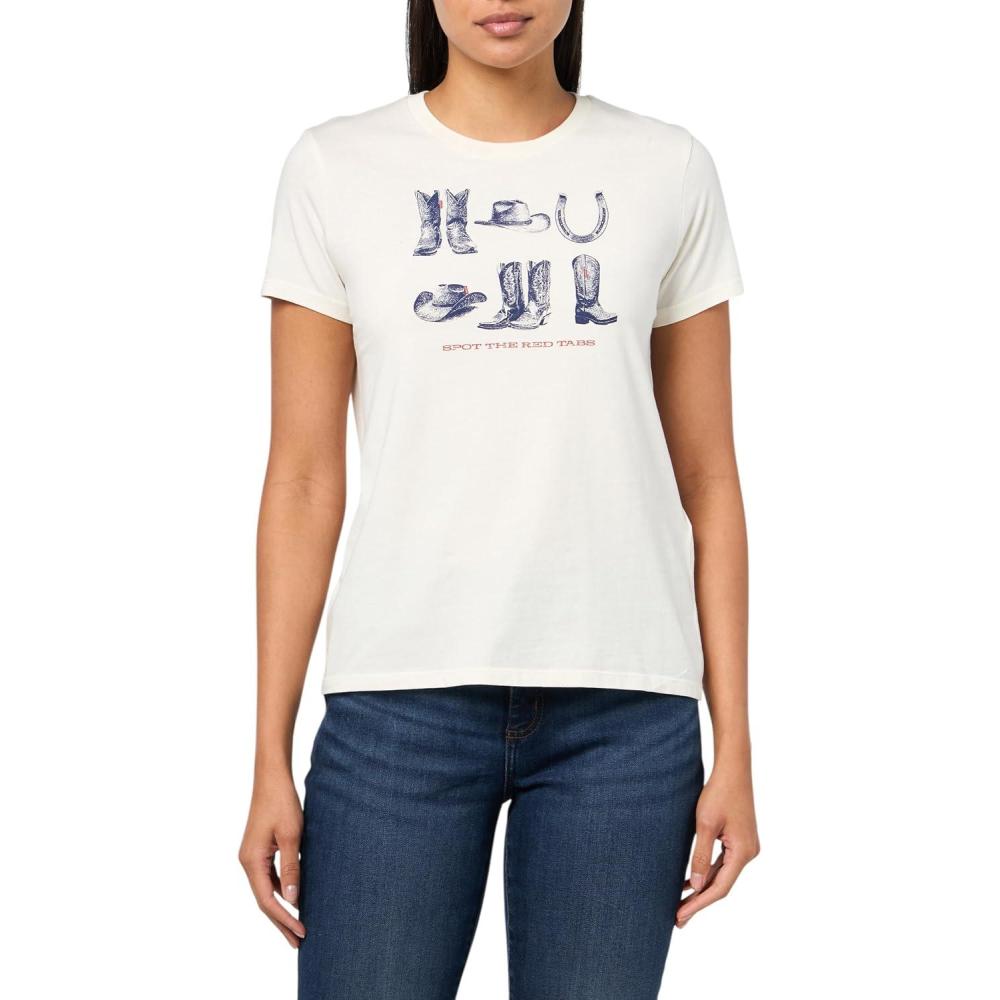 imageLevis Womens Perfect Crewneck Tee Shirt Also Available in PlusMoody Spot the Tab