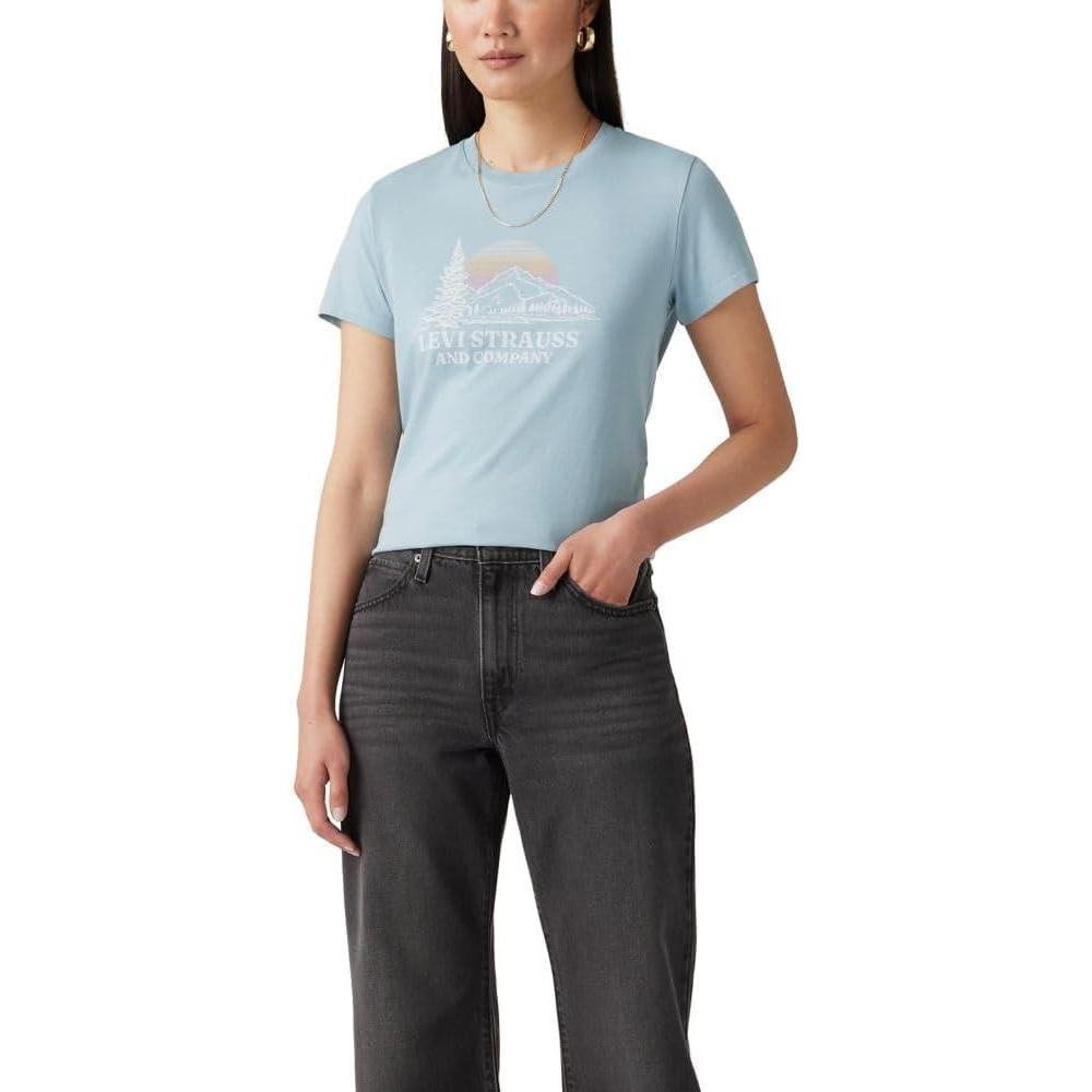 imageLevis Womens Perfect Crewneck Tee Shirt Also Available in PlusMountain Stripe Sun Arona