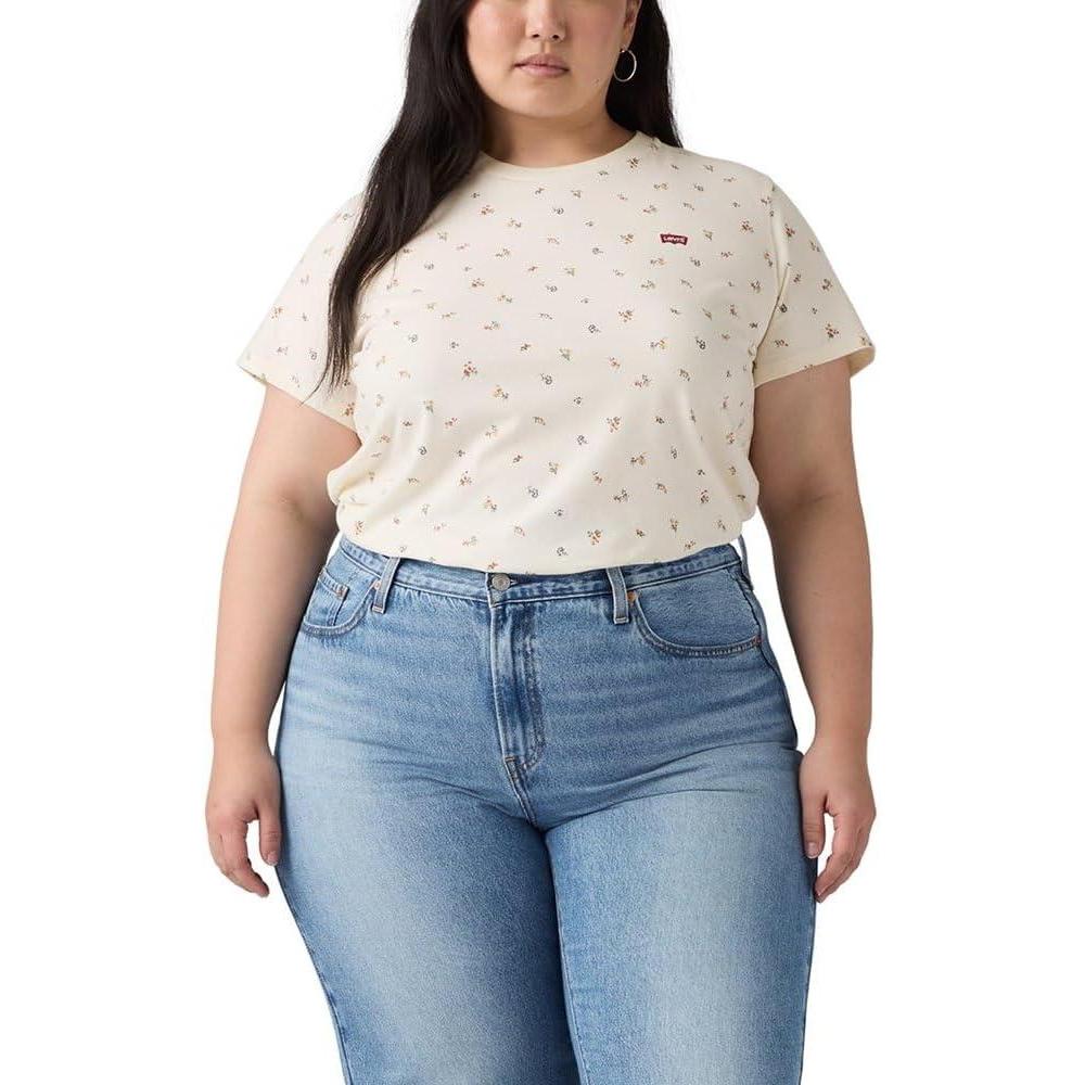 imageLevis Womens Perfect Crewneck Tee Shirt Also Available in PlusNew Maja Ditsy Egret