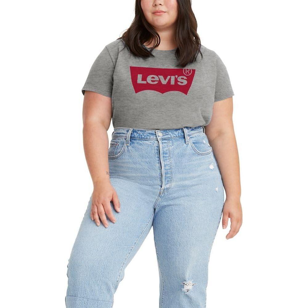 imageLevis Womens Perfect Crewneck Tee Shirt Also Available in PlusNew Starstruck Heather Grey