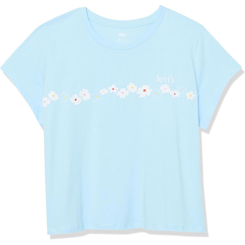 imageLevis Womens Perfect Graphic Tee ShirtEasy Floral Stripe Omphalodes