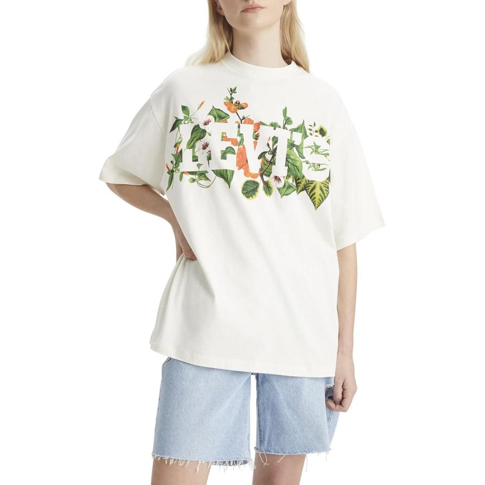 imageLevis Womens Perfect Graphic Tee ShirtNew Floral Varsity Tofu Graphic