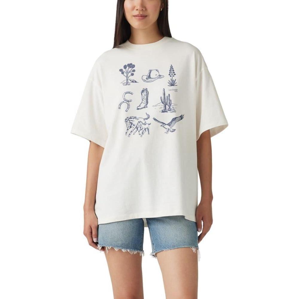 imageLevis Womens Perfect Graphic Tee ShirtWestern Icon Chart Sugar Swizzle