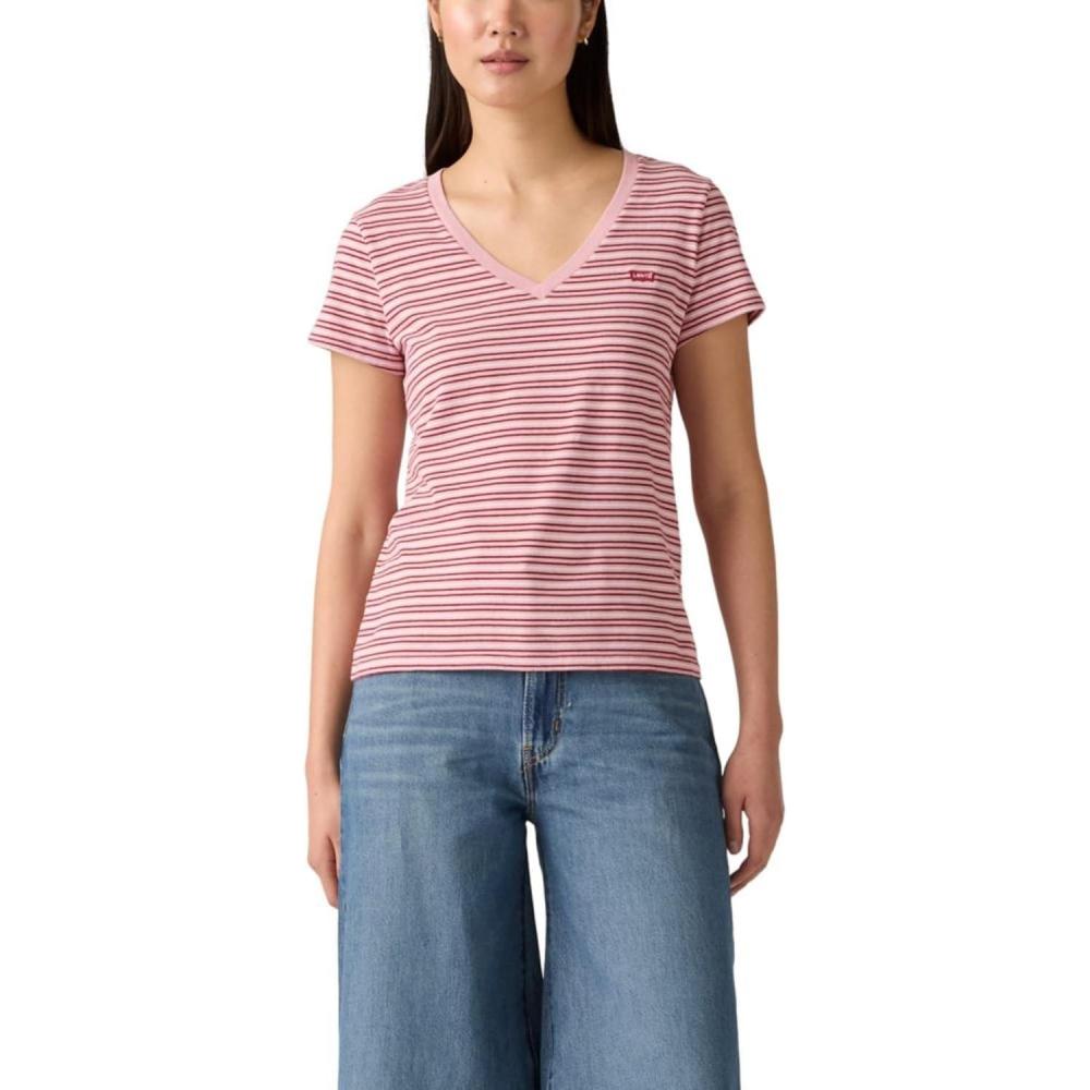 imageLevis Womens Perfect VNeck TShirtClara Stripe Zephyr